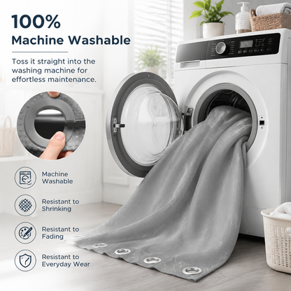 ✨Hookless Washable Waffle Weave Shower Curtain