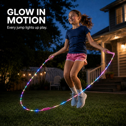 🌟Vibrant Glowing Skipping Rope – Make Night Workouts & Playtime Fun! 💫