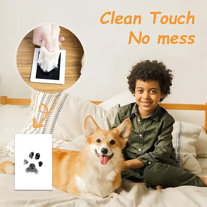 🐾4-Pcs Paw Print Kit + 2 Photo Frame,No-rinse claw print ink pad photo frame set