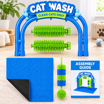 😺Cat grooming station tools - with soft massage brush