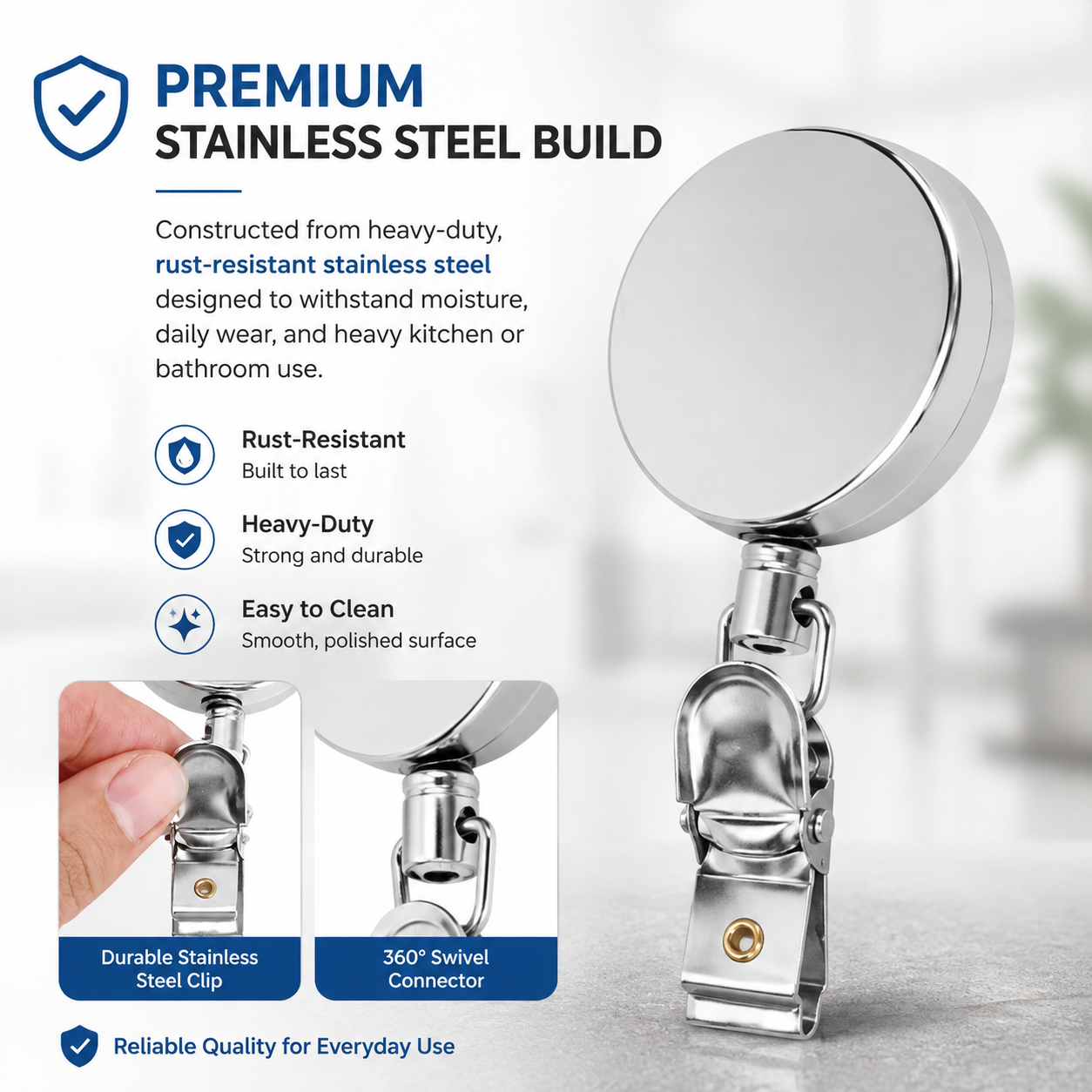 🛡️2-pack of retractable stainless steel towel clips