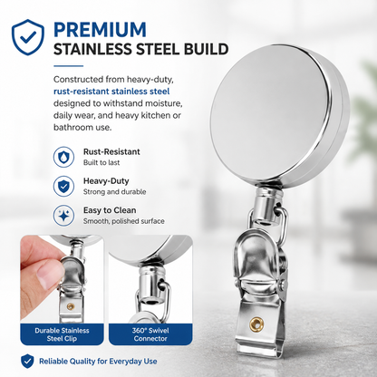 🛡️2-pack of retractable stainless steel towel clips