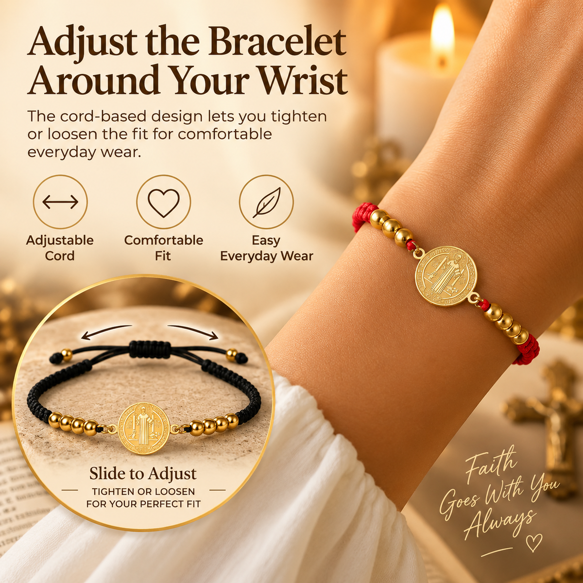St. Benedict Bracelets, Catholic Religious Symbolism Jewelry Gift