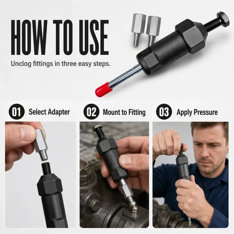 🔩Industrial Grease Unclogger – Professional Grade Tool For Blocked Machinery Fittings