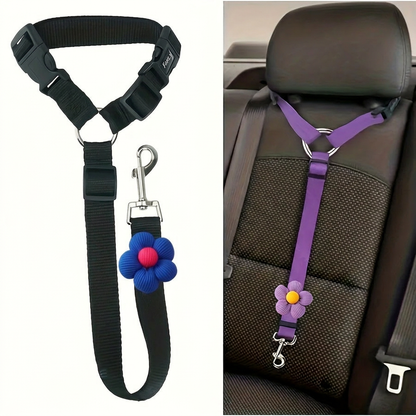 🚗 Adjustable Dog Car Seatbelt Harness