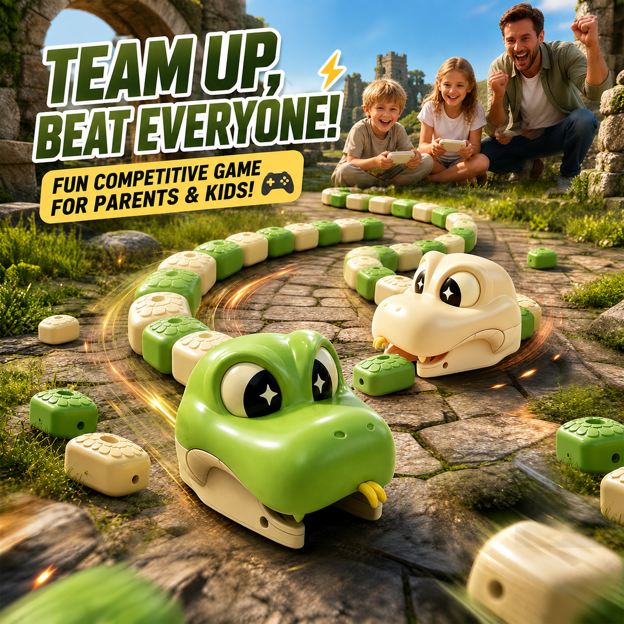 Remote Control Snake Toy with Magnetic Blocks