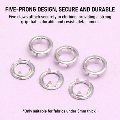 🛡️Hand-Press Tool Set for Installing Invisible No-Sew Five-Prong Snaps
