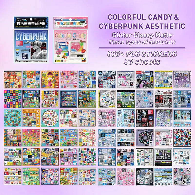 📼 90s/2000s Aesthetic Retro & Future Sticker Book