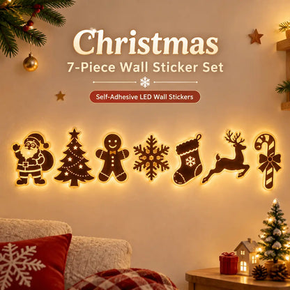 🎄 Lighted Christmas Wall Decor – Cordless Peel-and-Stick Holiday Display