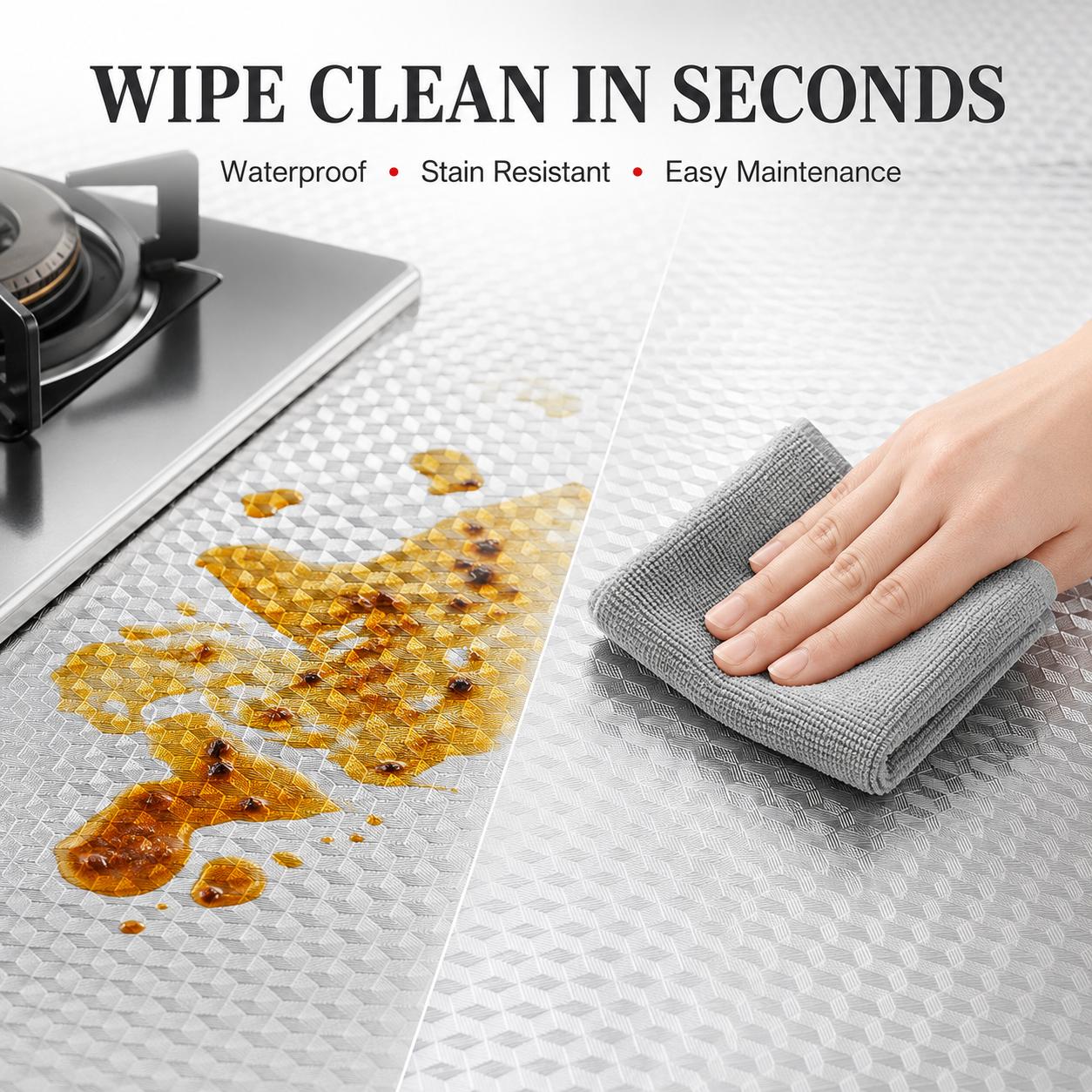 ✨Self-adhesive aluminum foil kitchen splash-proof wallpaper