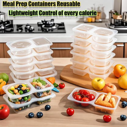 ♻️10-pack reusable double-compartment snack and seasoning containers