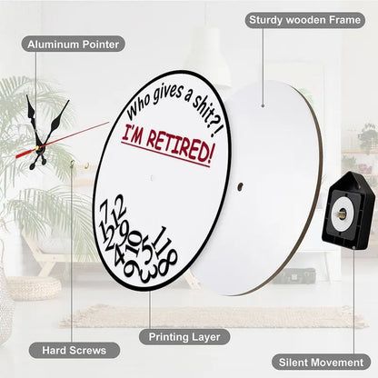 ⏰"Who Gives a Sh*t, I'm Retired!" Funny Wooden Wall Clock