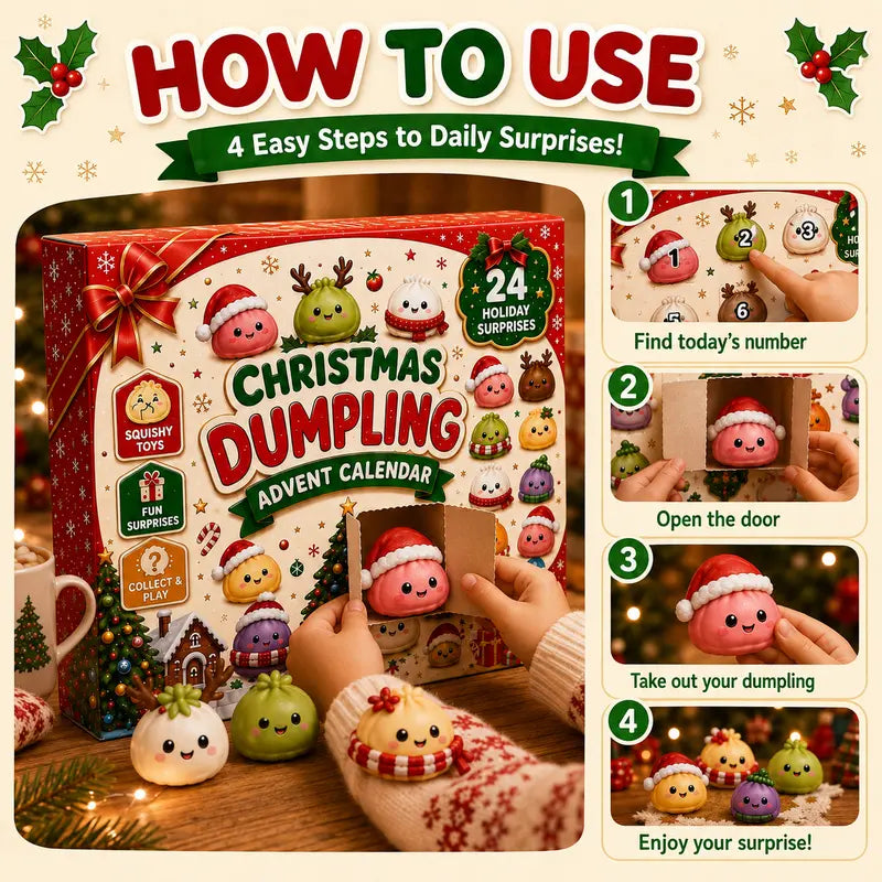🥟24-Day Christmas Dumpling Countdown Toy Calendar
