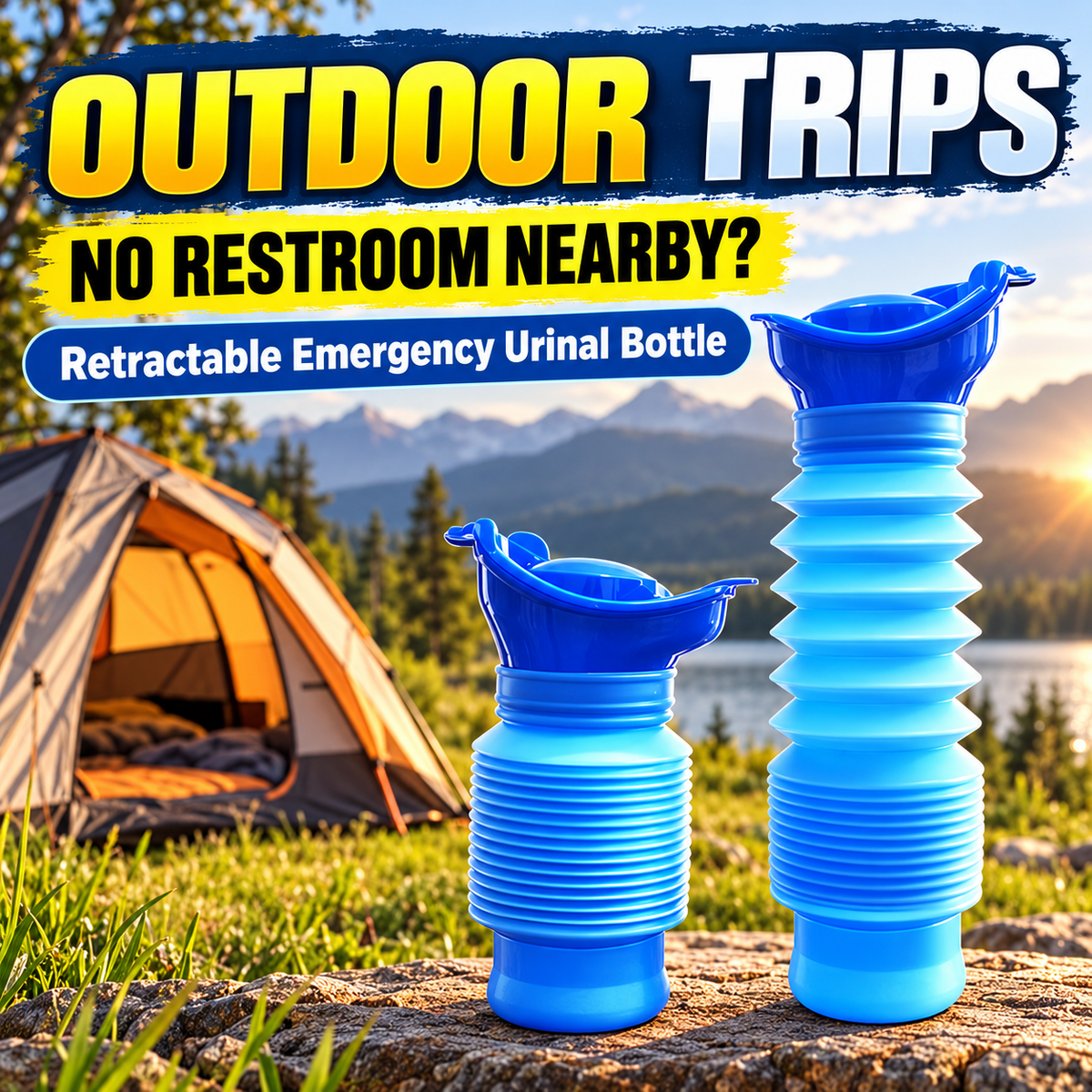 🚗💧Retractable Emergency Urinal Bottle - Flexible Plastic Unisex Camping Toilet