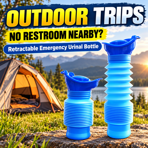 🚗💧Retractable Emergency Urinal Bottle - Flexible Plastic Unisex Camping Toilet