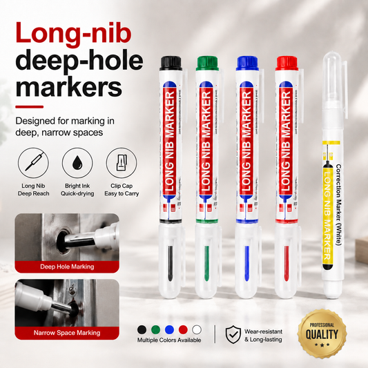 ✍️ Long-nib deep-hole markers (pack of five)