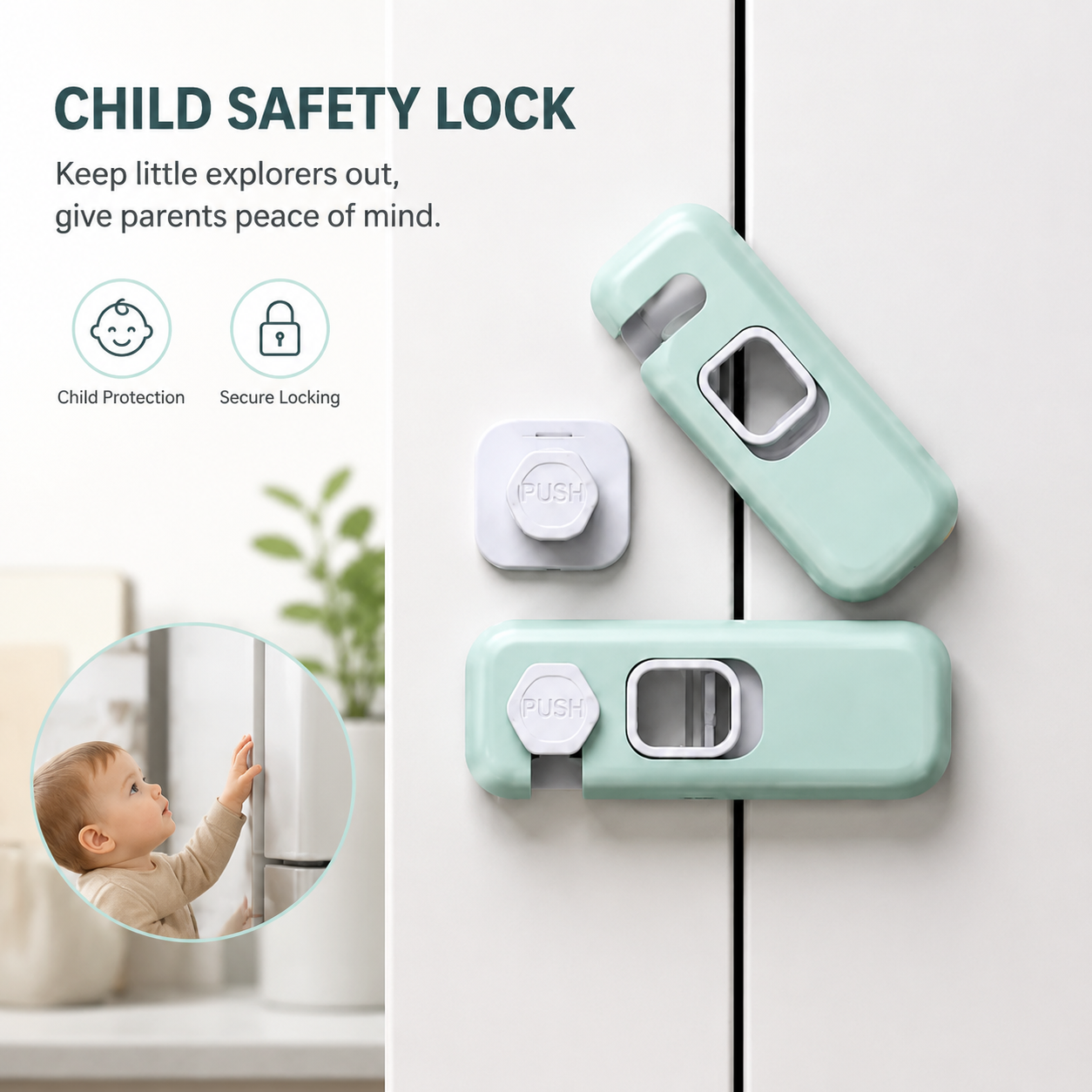 🔒Refrigerator door safety locks (2-pack)
