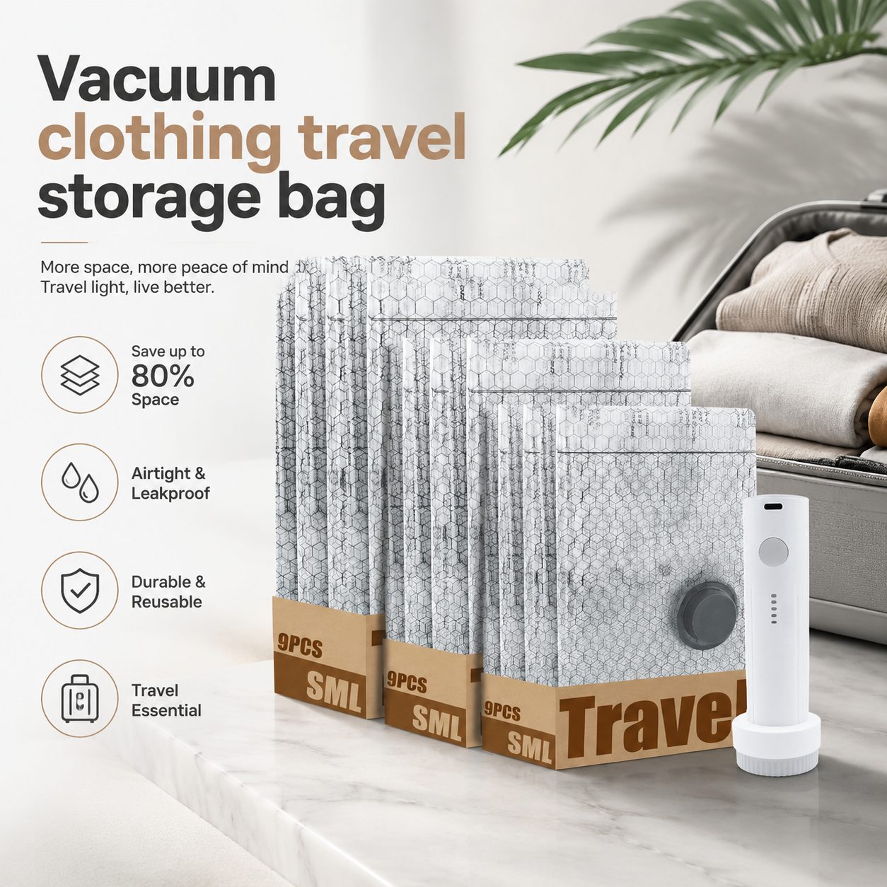 ✈️Vacuum clothing travel storage bag