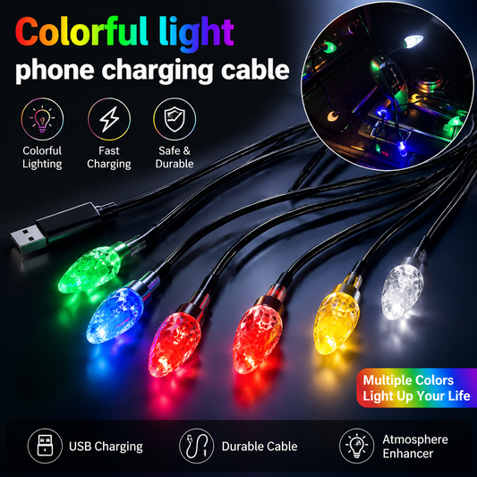 ✨Colorful light phone charging cable