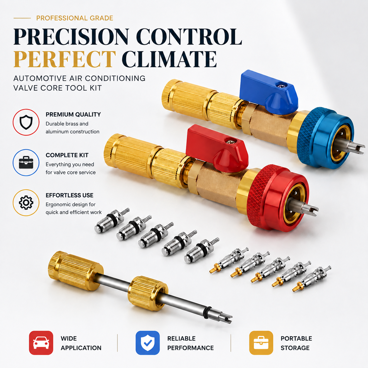 🛠️High and low pressure automotive air conditioning valve core tool kit