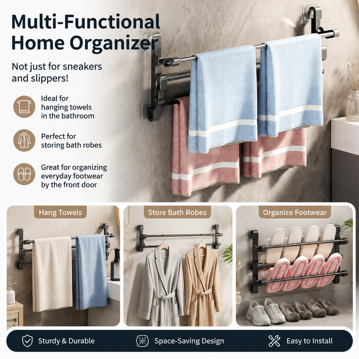 ✨Wall-mounted folding shoe rack