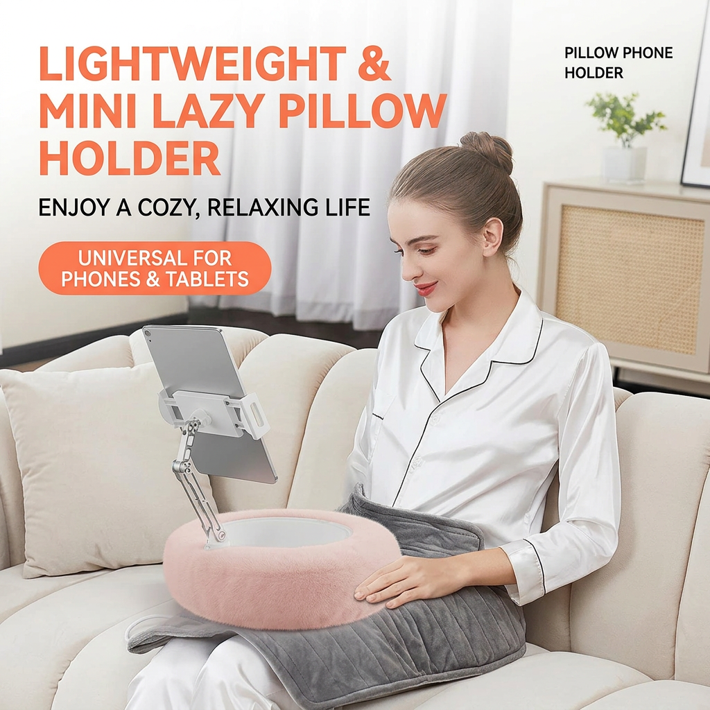 ✨Fur throw pillow with metal folding tabletop and flat support structure