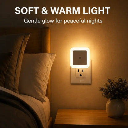 Creative Gift Intelligent LED Plug-in Energy-Saving Light-Controlling Night Light（4Pcs）