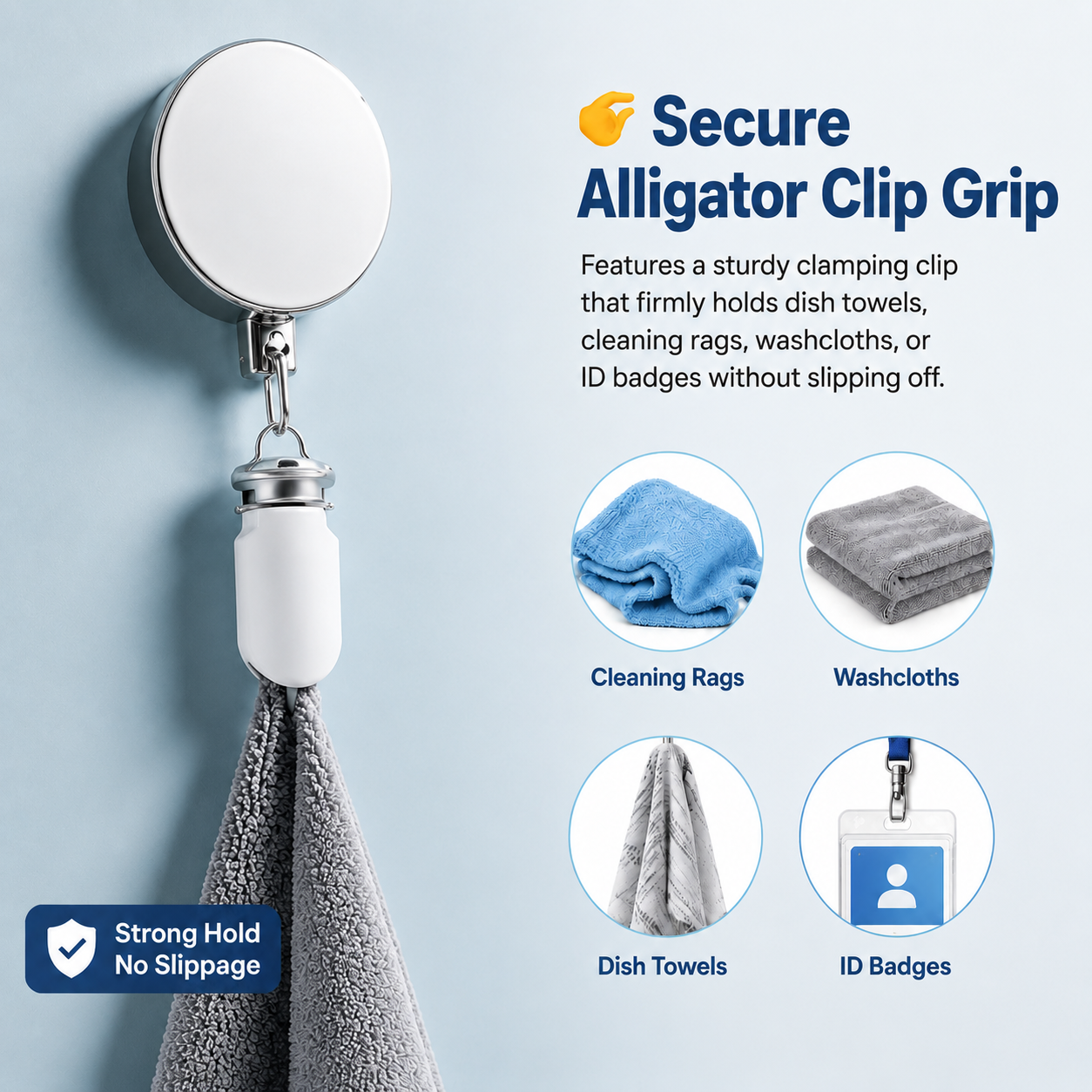 🛡️2-pack of retractable stainless steel towel clips