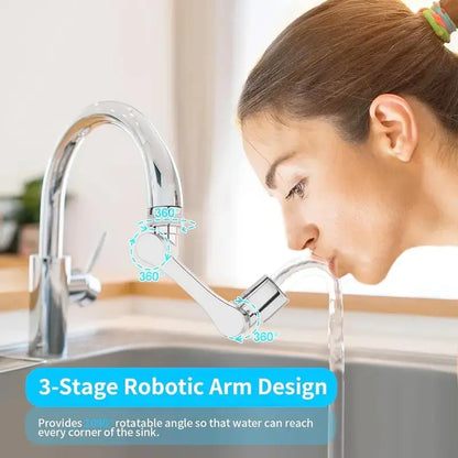 🦾🌊 Metal Faucet Extender with 1440° Rotation Brass Aerator