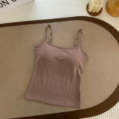 👗Women's Solid Ribbed Crop Cami Top - Fitted Casual Sleeveless