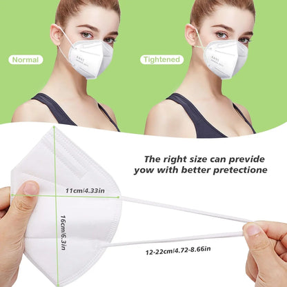 ✨KN95 Face Masks 100 Pack 5 Layer Breathable Design