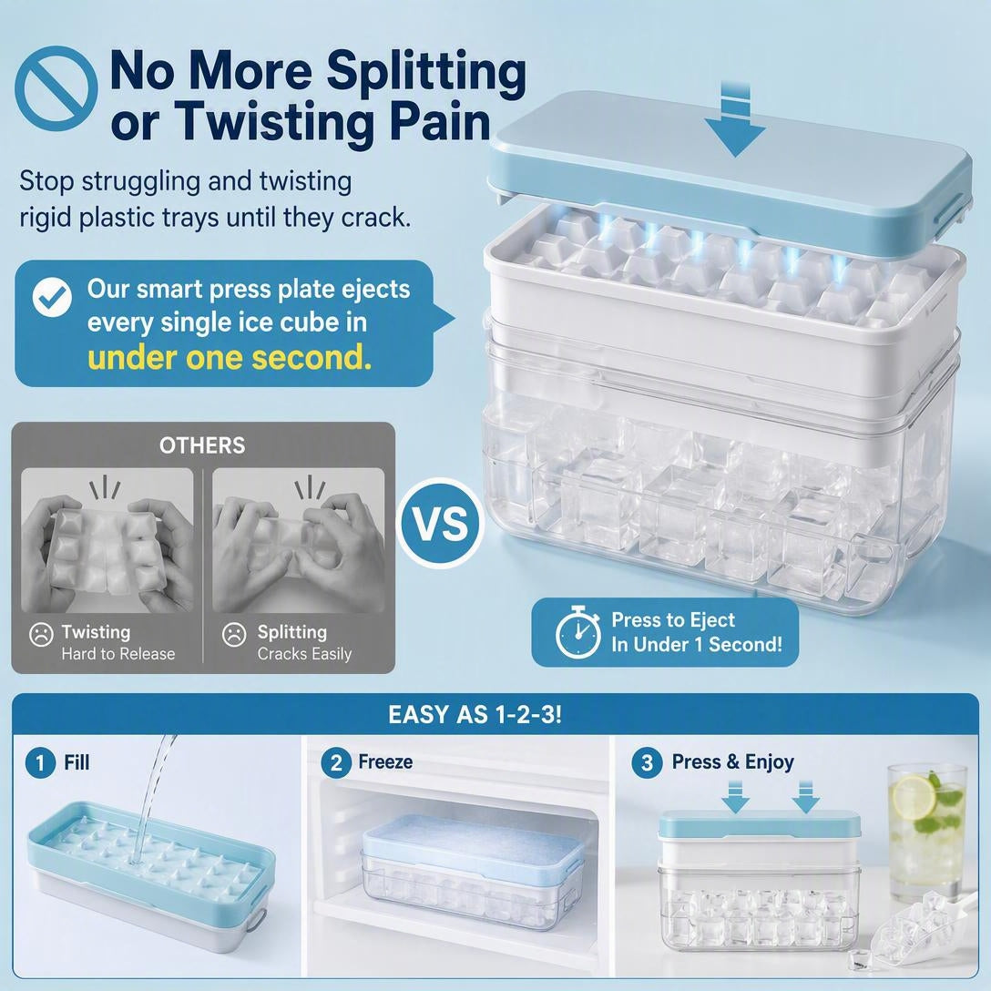🧊Stackable ice cube tray set - with lid and storage box