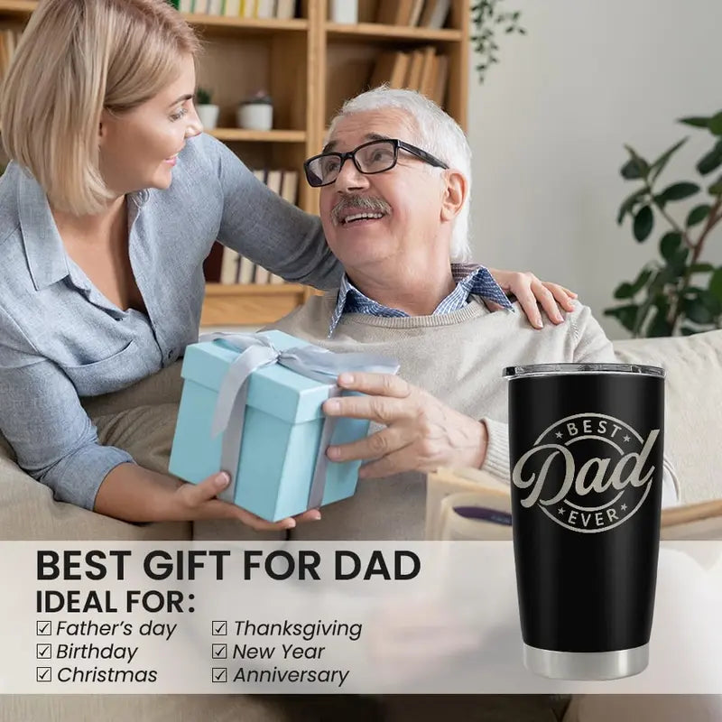 ☕ Dad Collection 20oz Tumbler with Lid, Double Wall Stainless Steel Insulated Vacuum Cup