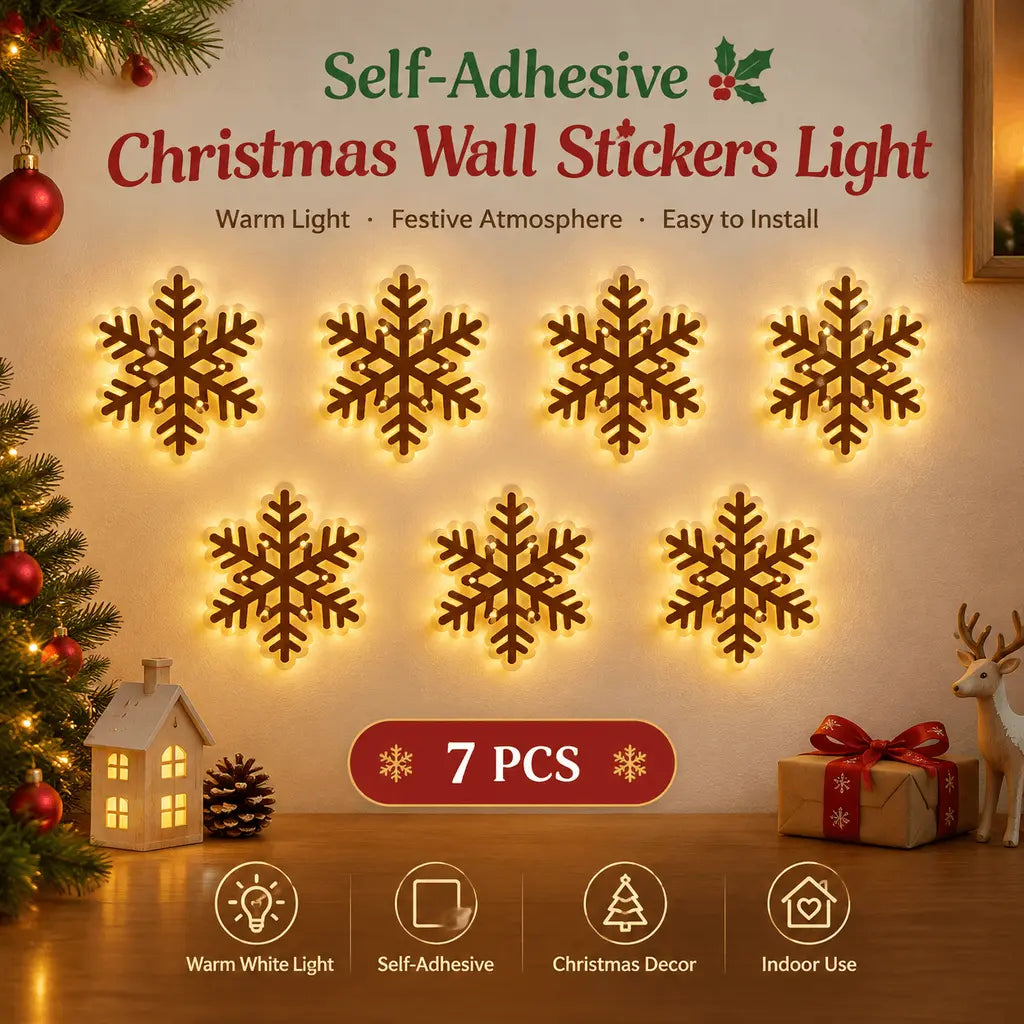 🎄 Lighted Christmas Wall Decor – Cordless Peel-and-Stick Holiday Display