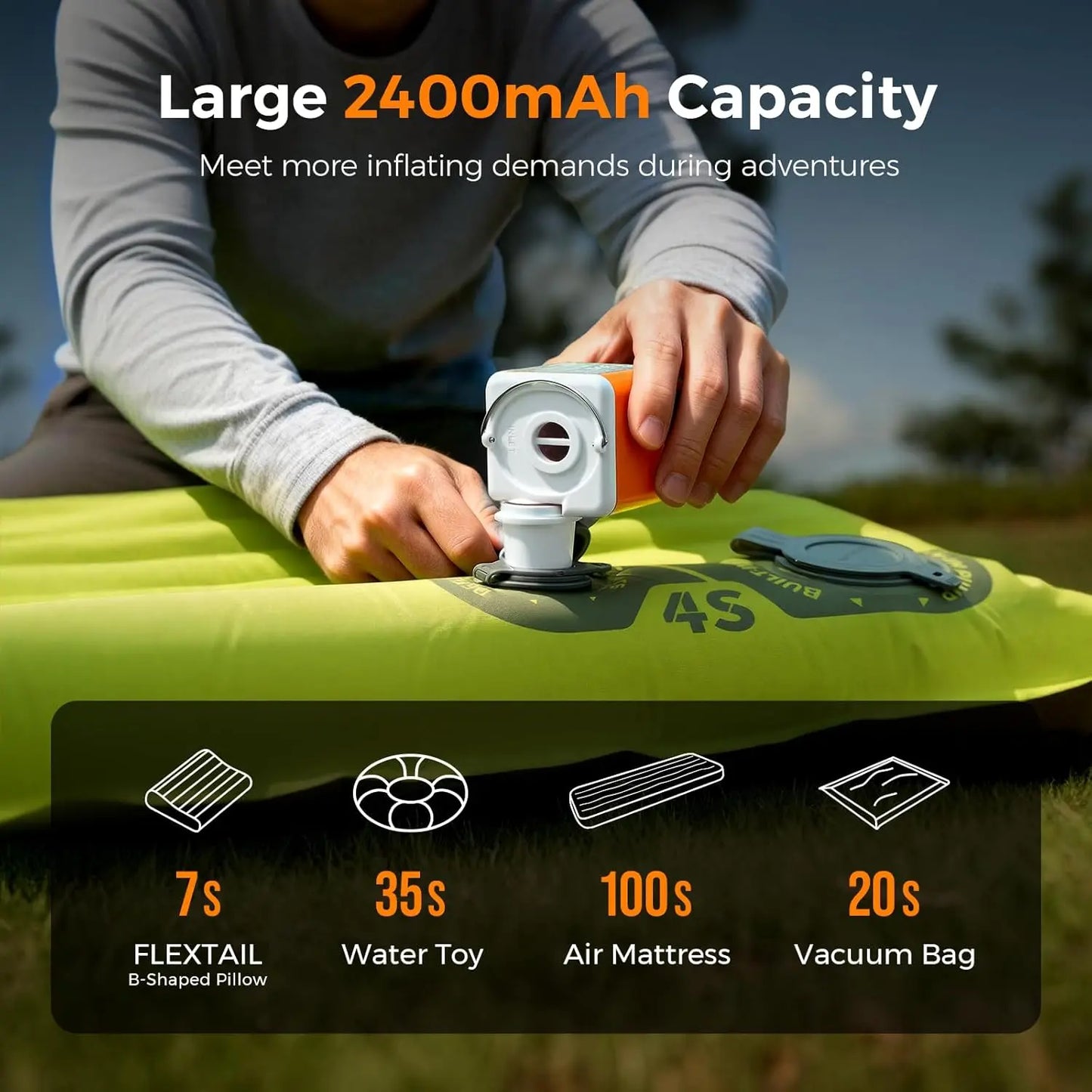 🔋Rechargeable mini electric camping air pump