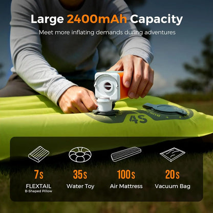 🔋Rechargeable mini electric camping air pump