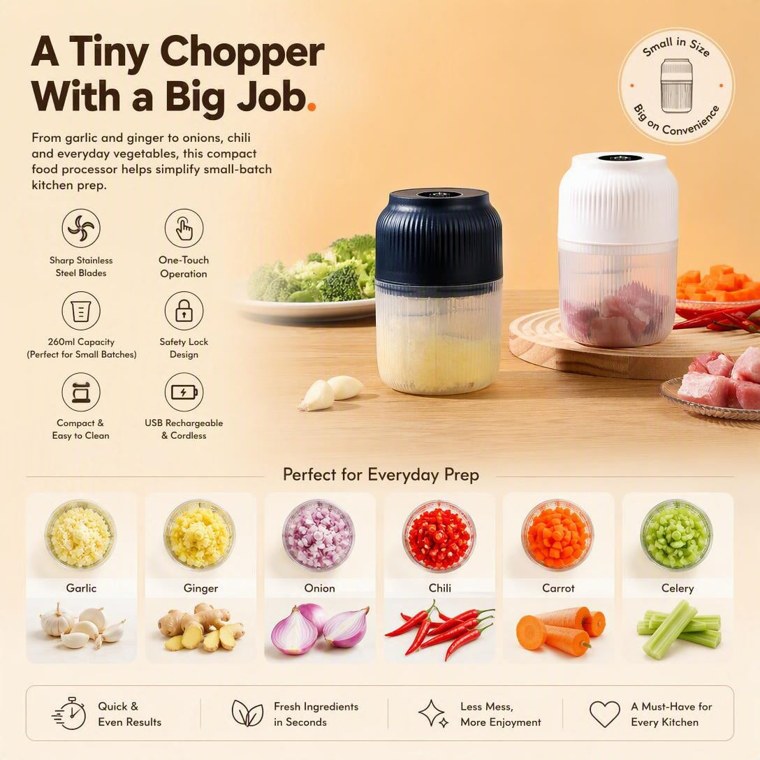 Mini Rechargeable Electric Garlic Chopper