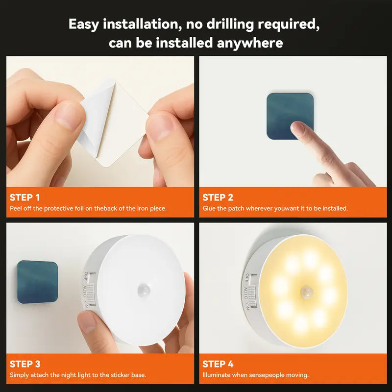 Indoor Motion Sensor Night Light 2Pcs