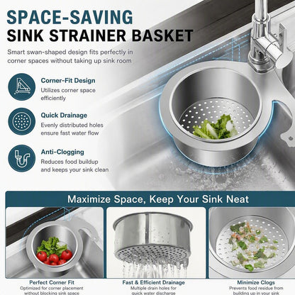 Stainless Steel Swan Sink Strainer Basket