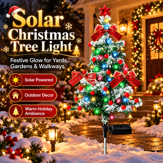 Solar-Powered Decorative Lights for Outdoor Courtyard Christmas Tree Ambiance