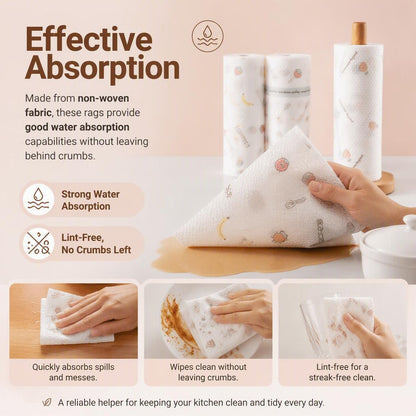 Washable Kitchen Dish Towels & Multi-Purpose Wiping Cloths（50Pcs）