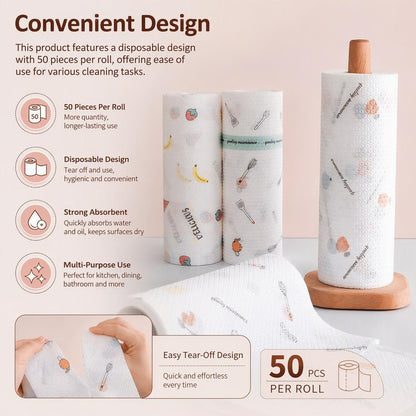 Washable Kitchen Dish Towels & Multi-Purpose Wiping Cloths（50Pcs）