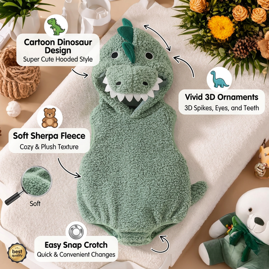 🦖Cute baby dinosaur costume sleeveless bodysuit