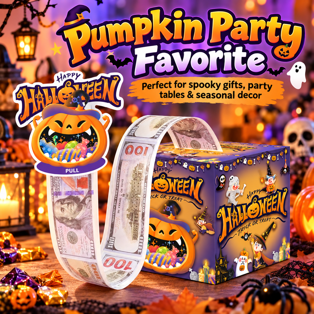 Money Pull Box, Creative Spooky Halloween Cash Holder