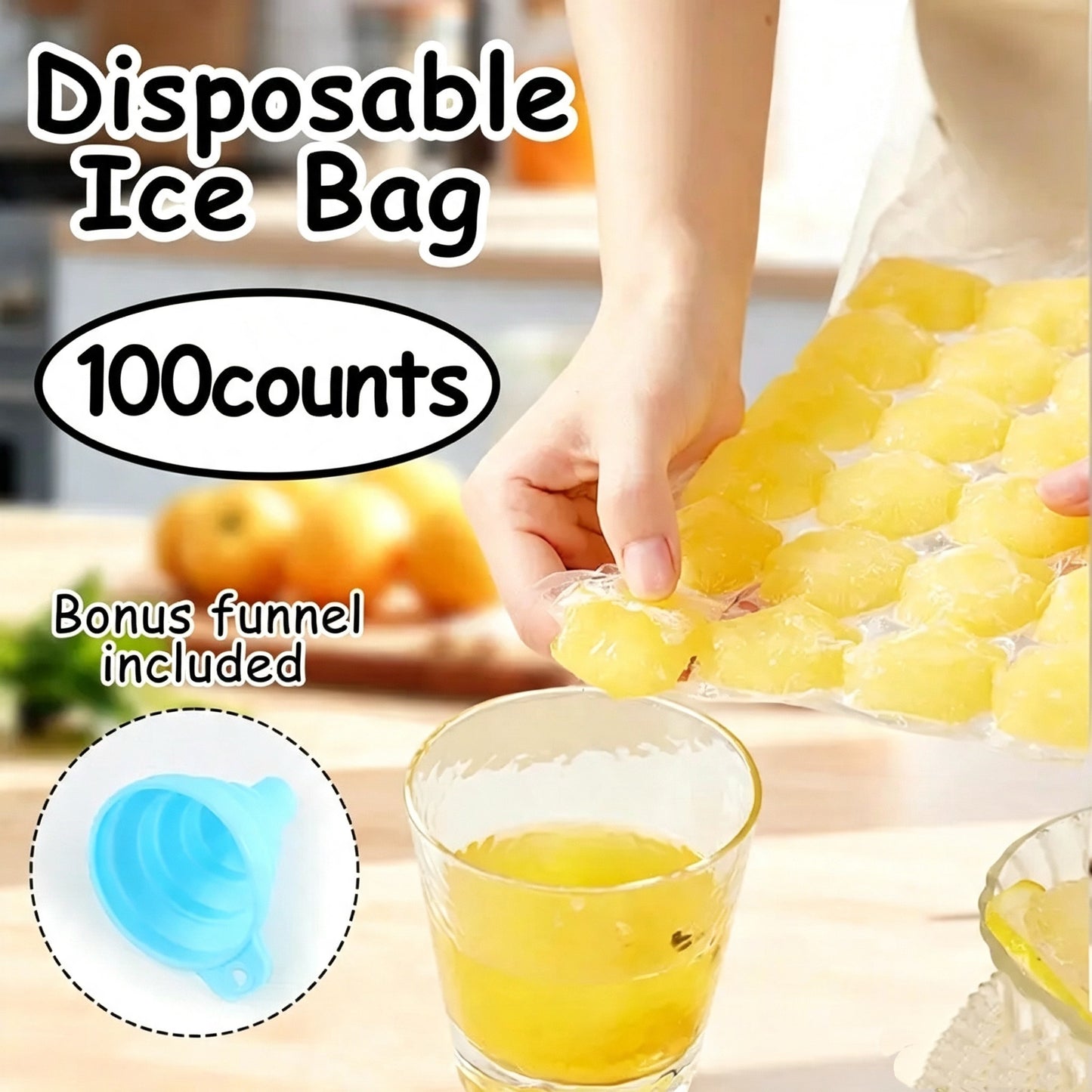 100 Packs Of Disposable Transparent Refrigeration Ice Packs