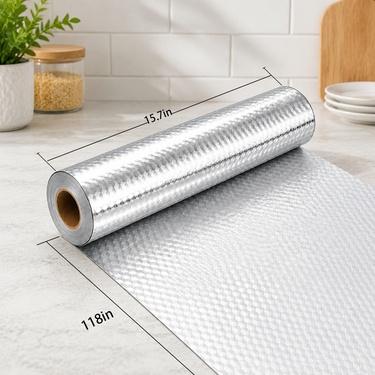 ✨Self-adhesive aluminum foil kitchen splash-proof wallpaper