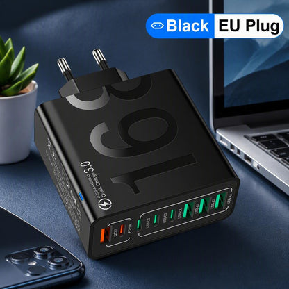 Portable Smart 8-Port Charger, Suitable For A Variety Of Devices