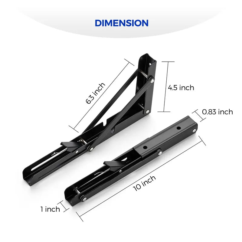 🛠️🪄 2 Pack Heavy Duty Shelf Brackets Collapsible Shelf Brackets