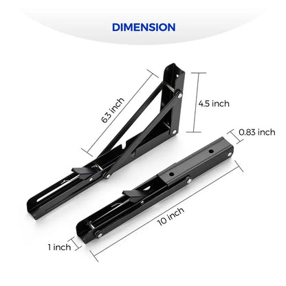 🛠️🪄 2 Pack Heavy Duty Shelf Brackets Collapsible Shelf Brackets