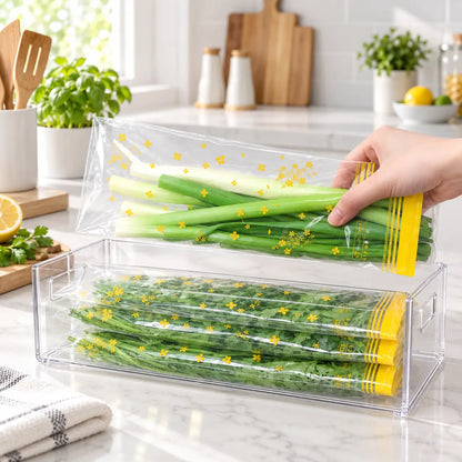 🥬 15-Pack Reusable Produce Storage Bags – Double-Seal Fridge Organizer Pouches